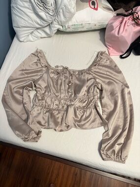 Love & Piece Satin Peplum Blouse